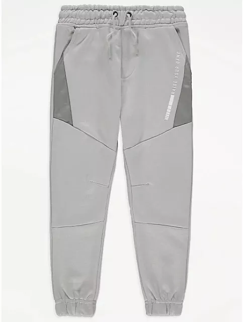 Boys Grey Cuffed Joggers Raise Your Game tracksuit Bottoms  New