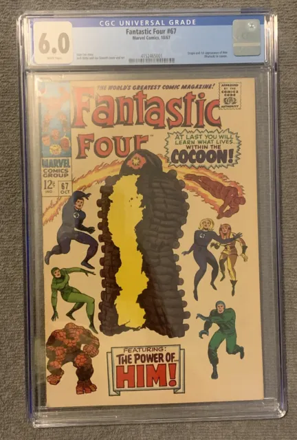 Fantastic Four #67 CGC 6.0 White Pages Oct 1967 Marvel 1st HIM Adam Warlock MCU!