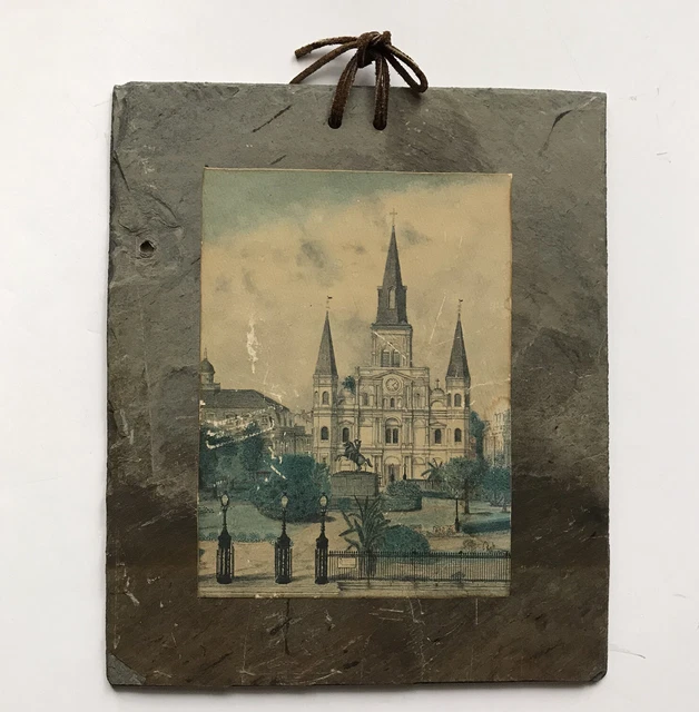 ARCHIE BOYD Art ST. LOUIS CATHEDRAL Vieux Carre New Orleans ROOFING SLATE TILE