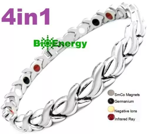 Magnétique Power Energy Santé Bracelet Bio Brassard 4in1 arthrite Acier Inox
