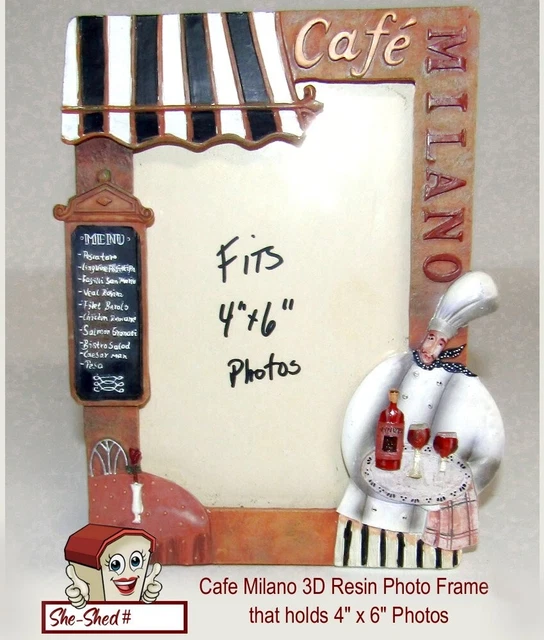 Cafe Milano 3D Resin Photo Frame that holds 4" x 6" Photos