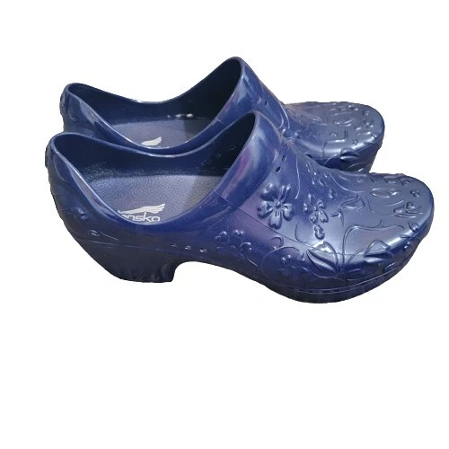 Dansko Blue Floral Embossed Pixie Clogs Size 39 or 8.5/9