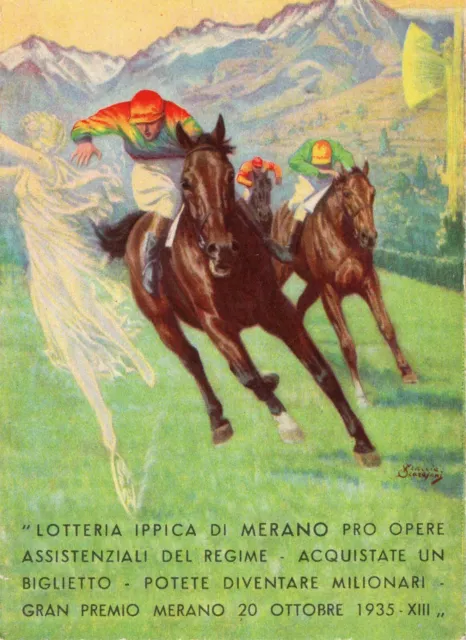 Cartolina Lotterie- LOTTERIA IPPICA di MERANO- 1935 -XII,