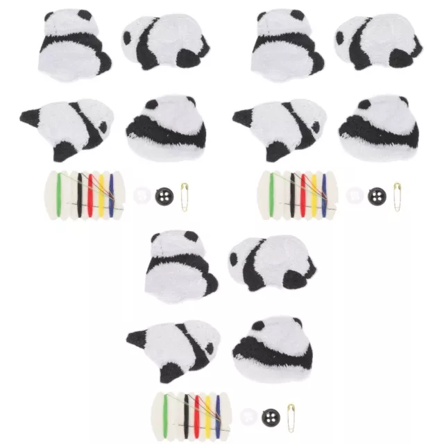 12 piezas sujetadores de bucle de gancho panda mochila de tela para niños y niñas