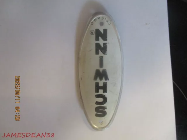 Vintage Schwinn Bicycle Headbadge / Chicago Bike Head Badge ~ White STINGRAY