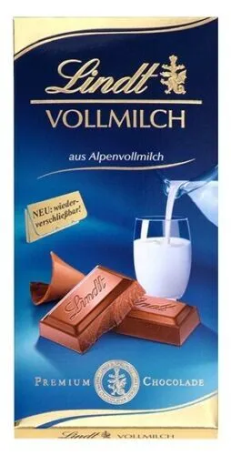 Lindt cioccolato da tavola Alpi latte intero tenero fuso 12 x 100 g NUOVO MHD 30/11/2023