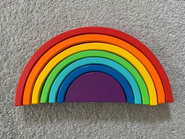 A To Z Classic Wooden Toys - My 1st Wooden Stacking Rainbow - 7 Pieces