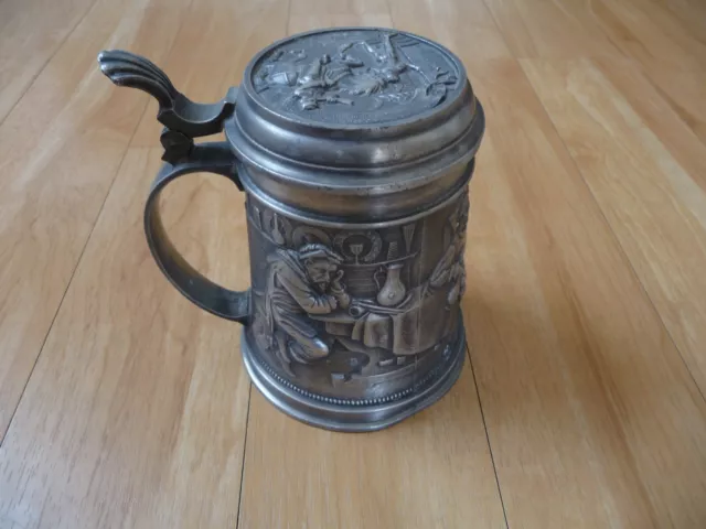 Zinnkrug mit Deckel AS Zinn 13,5 cm 0,766 kg