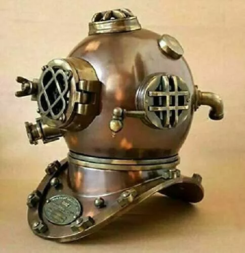 Antique Diving Divers Helmet US Navy Mark V Deep Sea Divers Helmet 18" Handmade