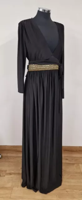 Issa black maxi dress size 14 cross gold embellished detail New jersey Hannah