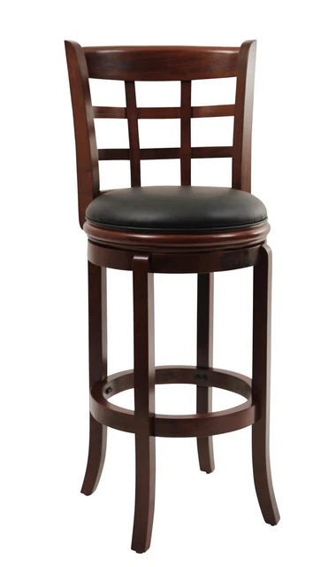 Boraam Kyoto Rubberwood Swivel Barstool With Cherry Finish 41229