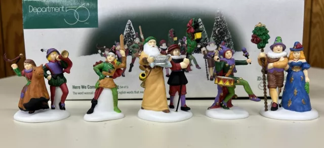 Dept 56 #58410 “Here We Come A-Wassailing”Set of 5, Dickens Village Accessories