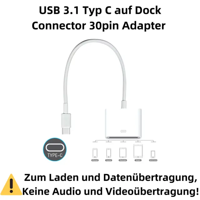 C29 USB 3.1 Type C Sur Connecteur Dock 30pin Adaptateur Pour Cosse Pad 2 Phone 4 2