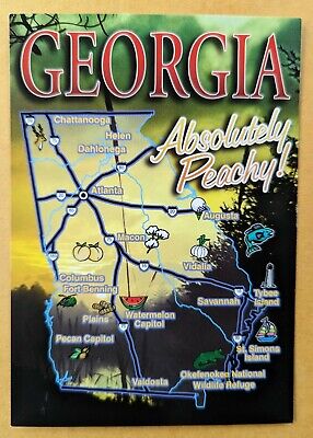 Postcard GA: Greetings from Scenic Georgia. State Map