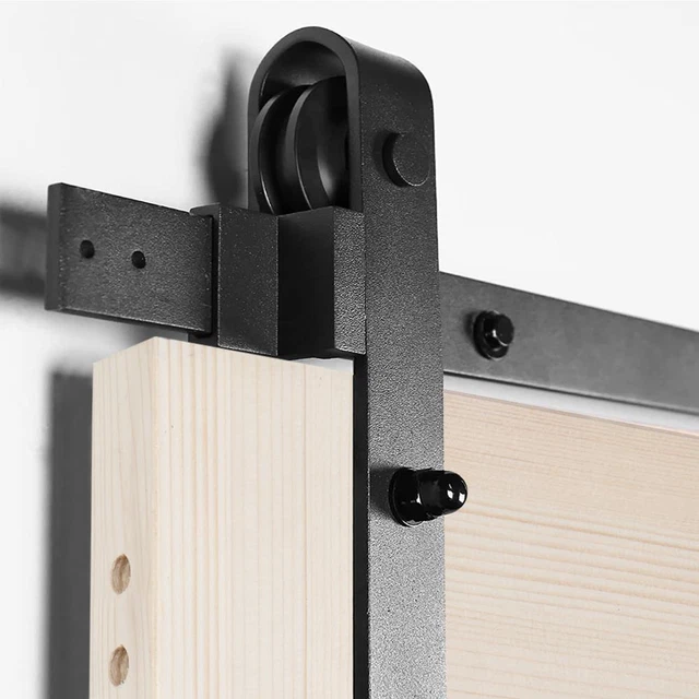 Sliding Barn Door Hardware Kit 6.6FT Modern Closet Hang Style Track Rail Black