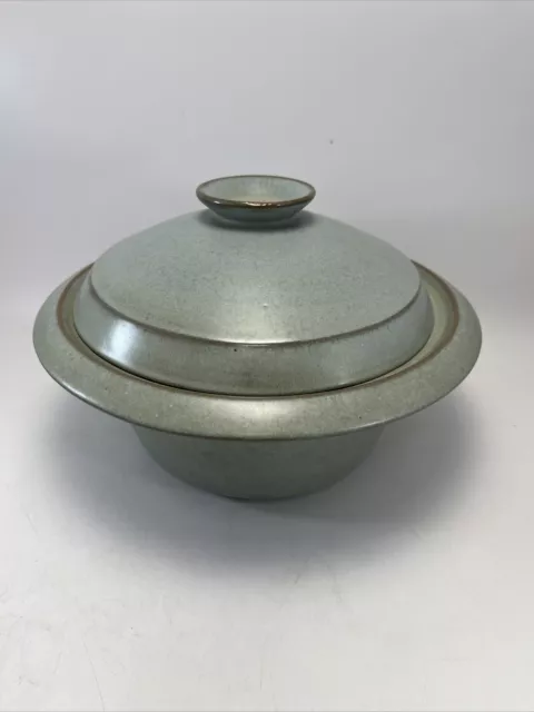 Vintage FRANKOMA Plainsman Green Covered Bowl 6V-Art Pottery Dish