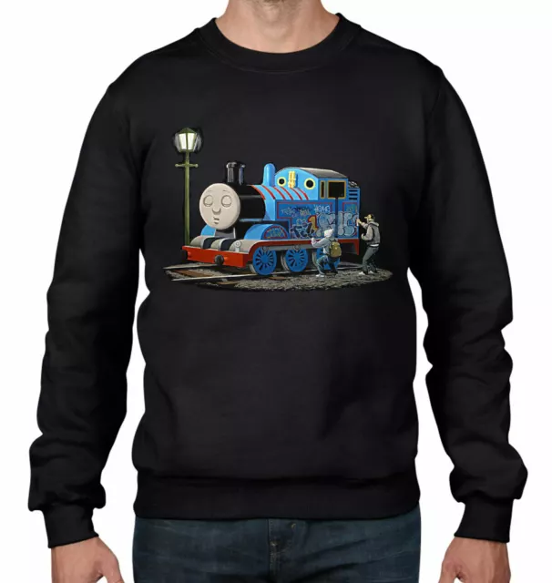 Banksy Thomas The Tank Engine Graffiti Men's Sweatshirt Jumper