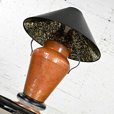 Moorish Style Frederick Cooper Hammered Copper Urn Shape Double Handled Lamp 3