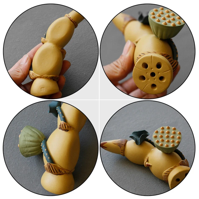 Set da tè radice di loto decorazione argilla viola amanti tè ornamenti per animali domestici