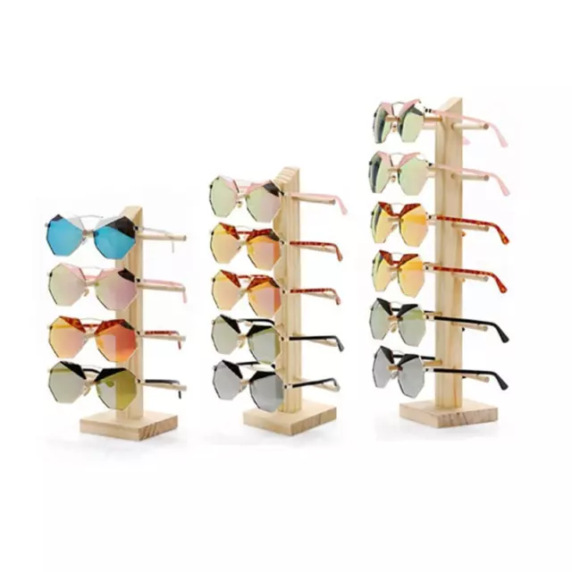 1-6 Tiers Eye Glasses Sunglasses Wooden Display Rack Stand Show Shelf 1PC Decor