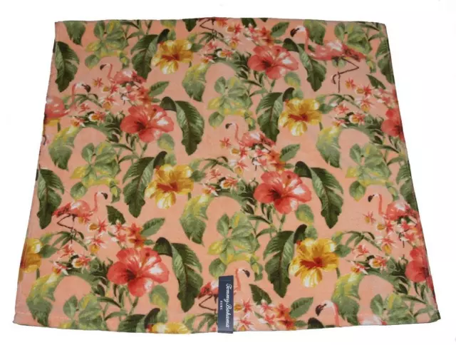 Tommy Bahama Hibiscus Grove Flamingos Tropical Flowers Leaves Velour BATH Towel