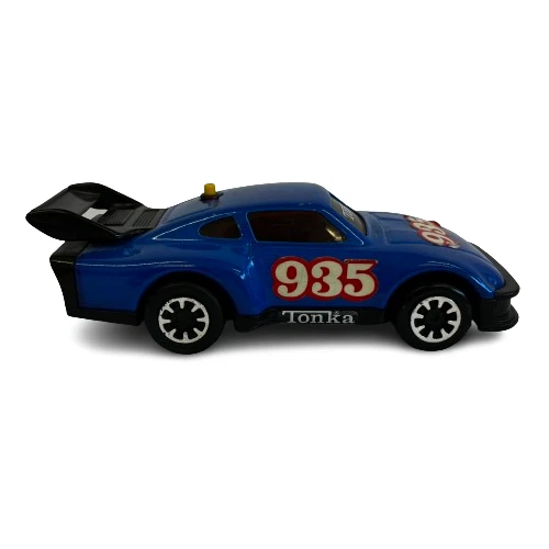 PORSCHE 935 TONKA pull back toy car Blue Vintage 1980's Die Cast Made