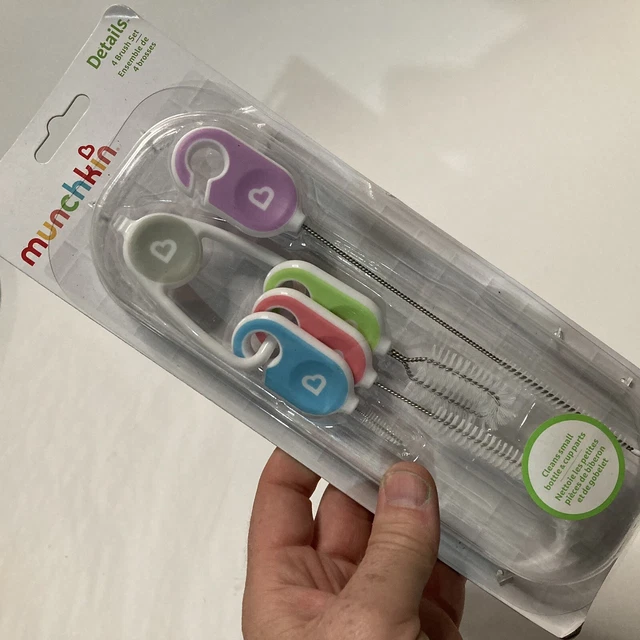 Munchkin Details Bottle & Cup Cleaning Brush Set (4 Pack)