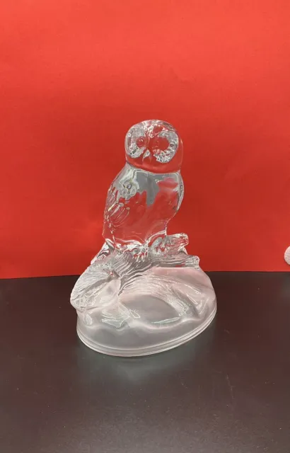 RCR ( Royal crystal Rock) Crystal Cut-Glass Owl Figurine Approximately 6 Inches