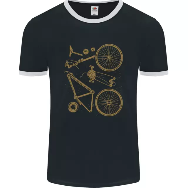 Bicycle Parts Cycling Cyclist Bike Funny Mens Ringer T-Shirt FotL