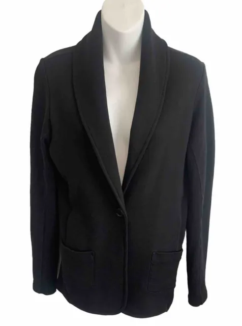 Standard James Perse Women’s Sweater Blazer Size 4 XL Black Shawl Collar Stretch