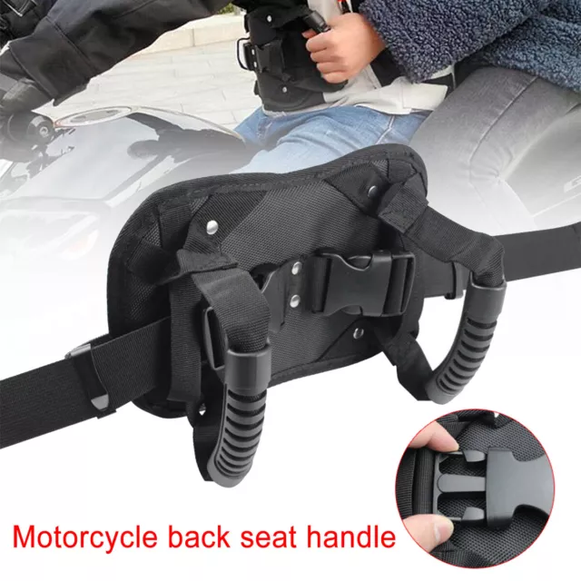 Motorcycle Pillion Safety Grip Belt Scooters Rear Passenger Grab Waist Strap