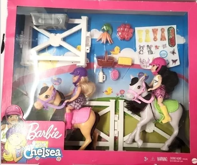 Barbie Chelsea mit 2 Puppen, 2 Pferde und  viel Zubehör Spielset neu