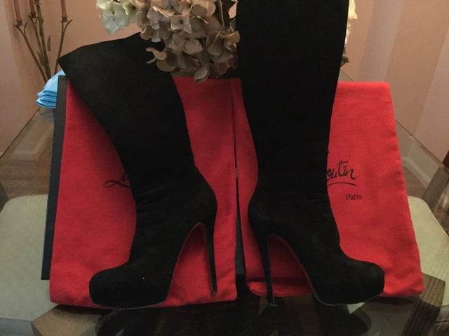 Christian Louboutin Santia Botta Suede-leather Boots 85 in Black