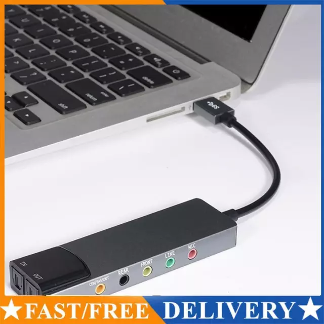 USB Sound Card AC-3 DTS External Audio Card SPDIF for PC Computer (Grey)
