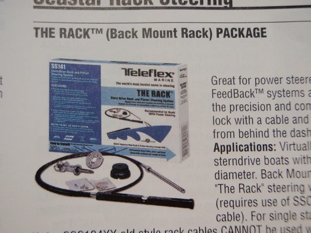 Steering Cable Kit Seastar Teleflex Ss14114 14 Ft Rack N Pinion Helm Boat Parts