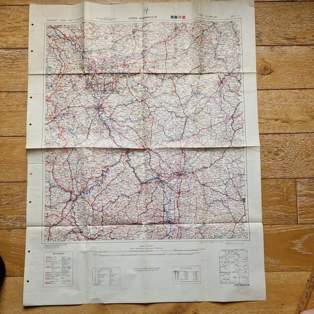 WW2 1944 BRITISH Military Map Germany Essen Mannheim Cologne Bonn 2nd WW2 1944 BRITISH Military Map Germany Essen Mannheim Cologne Bonn 2nd