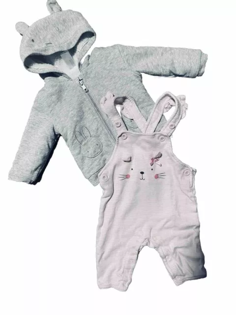 Paket Rosa Hasen Latzhose und Glitzer „Miffy“ Gefütterte Kapuzenjacke für Ostern