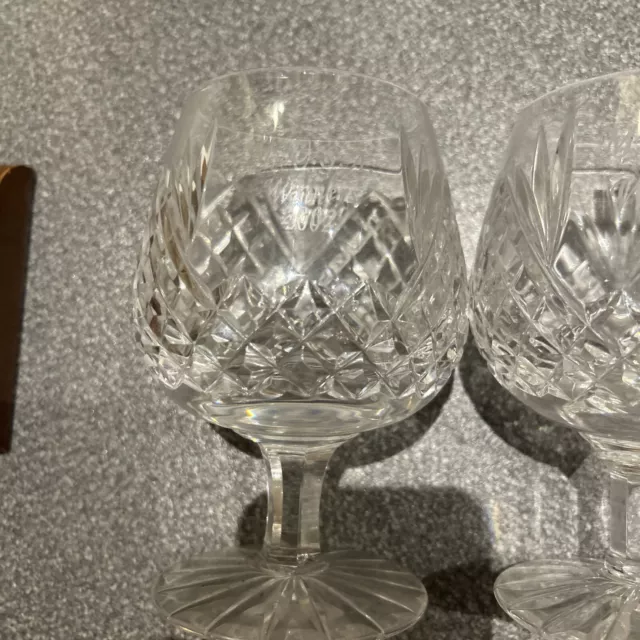 2 X Tyrone Lead Crystal Glasses M. U.S.A Winners 2002 and 2004 3