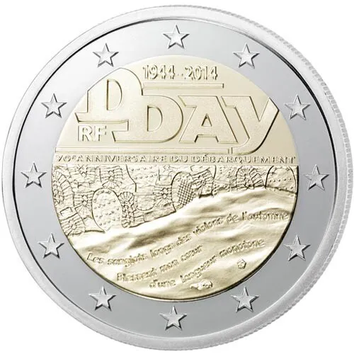 France - 2 Euro Commemorative 2014 D Day - 70 years old UNC - FREE SHIPPING