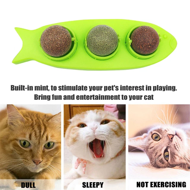 Bola de hierba gatera 3 en 1 bola de energía natural suministros de salud giratorios para mascotas (verde)
