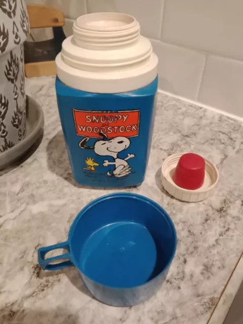 Vintage Snoopy & Woodstock Thermos With Top