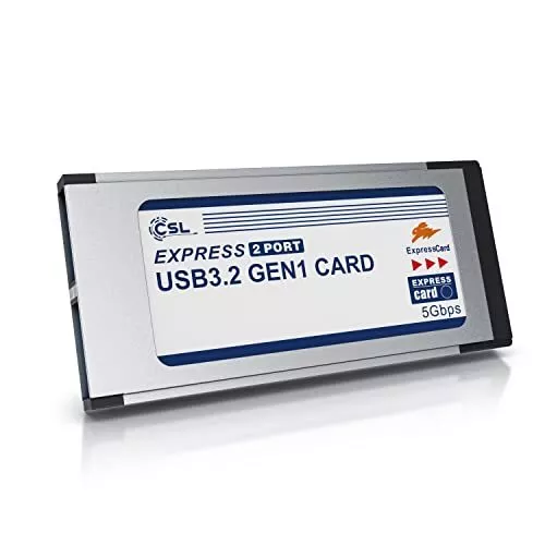 CSL - Scheda Express Card PCMCIA USB 3.0 Super Speed 34mm 2 porte compatibile...