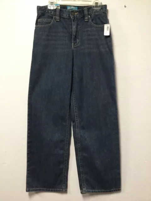 Old Navy Boys Denim Jeans Size 12 Slim Blue Adjust Waist Relaxed Thigh New 208