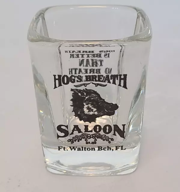 Hog's Breath Saloon Fort Walton Beach, FL 2" Square Shot Glass Hog's Breath