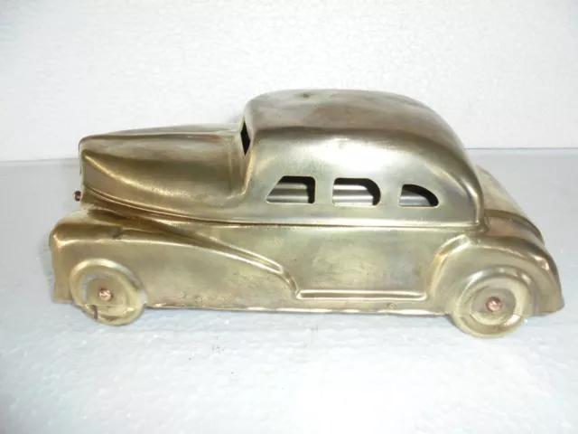 Old Brass Handcrafted Car Shape 5 Compartment Nickel Plated Betel Nut Box
