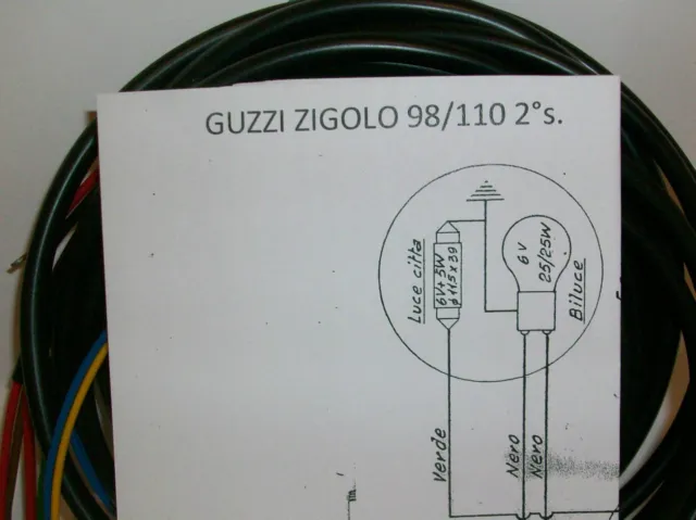 Impianto Elettrico Electrical Wiring Moto Guzzi Zigolo 110/2°+Schema Elettrico