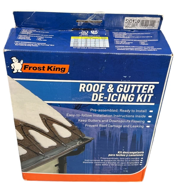 FROST KING RC120 Roof/Gutter DeIcing Kit Roof Cable 120V x 600W x