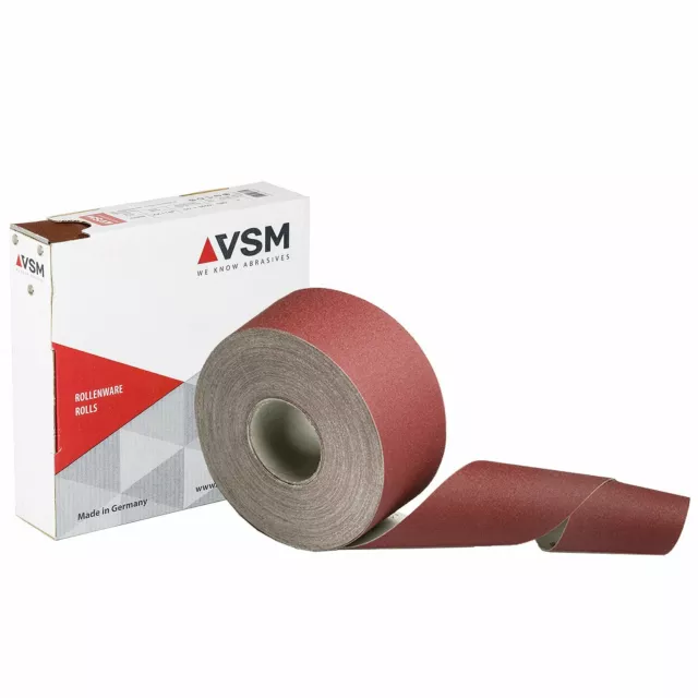 VSM Schleifgewebe Rolle Schleifpapier Schleifrolle | 30 50 100 115 mm x 50m Korn