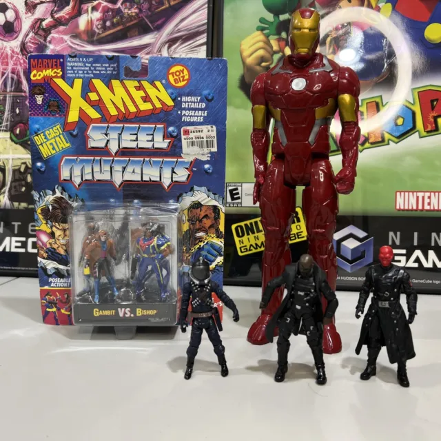 Marvel XMen Steel Mutants GAMBIT vs BISHOP Die Cast Metal Toy Biz Figure + MORE!