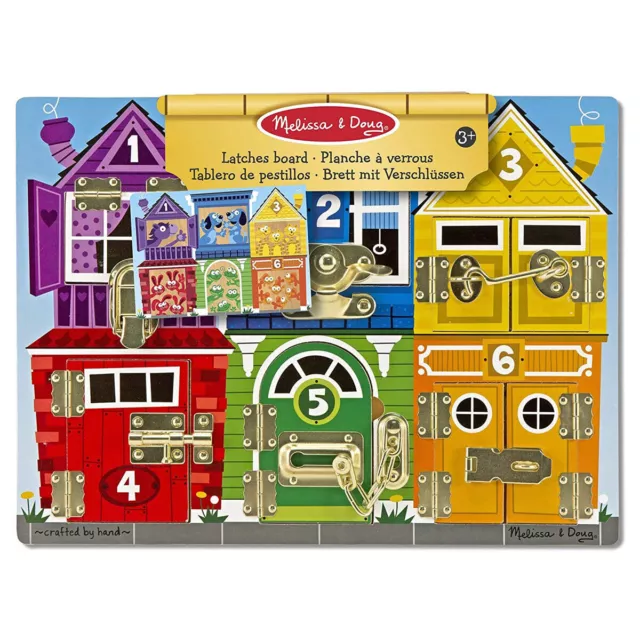 Melissa & Doug Loquets Board Enfants Bois Moteur Développement Jouet Âge 3+